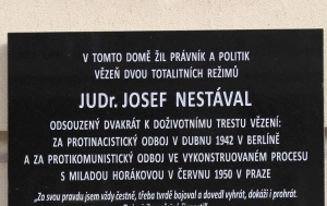 Praha 1. Pamětní deska Josefu Nestávalovi