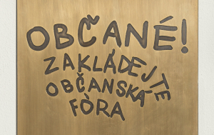 Jeseník. Pamětní deska Občanskému fóru